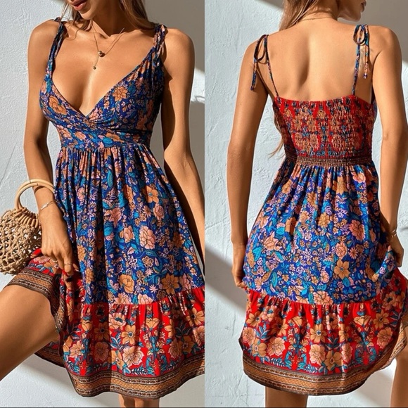 Boho Floral Print Cami Dress - Picture 2 of 4